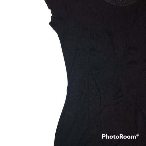 The Limited Black Ruffle Shimmery Sheer Top - Picture 10 of 12